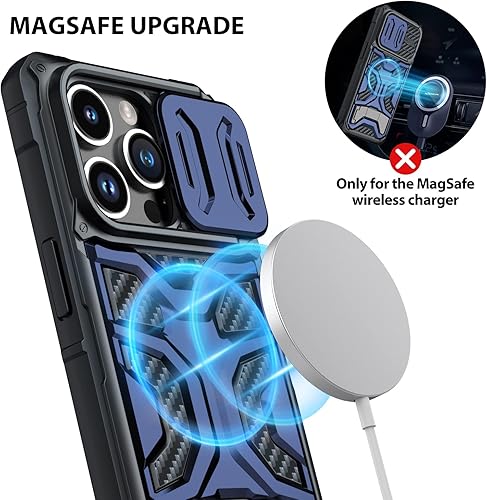 Miniatura 5 de Nillkin Funda para iPhone 14 Pro con soporte invisible compatible con MagSafe Funda para cámara deslizante, protección contra caídas de grado