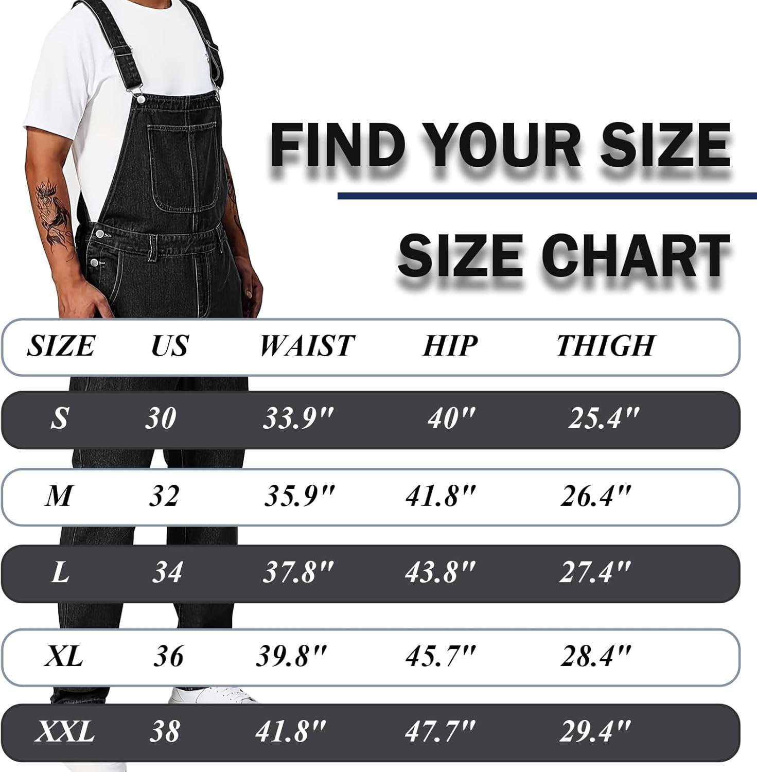 Men's Bib Overall Relaxed Fit Adjustable Strap Denim Work Pants with Large Pockets Durable Comfortable Jumpsuit for Men - Image 7
