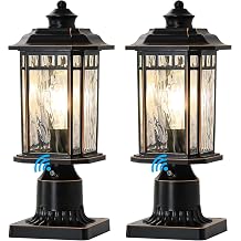 DASTOR 2 Pack Dusk to Dawn Outdoor Post Lights, Outdoor Lamp Post Light with Pier Mount Base, Waterproof Aluminum Post Outdoor Lighting for Garden Patio Pathway
