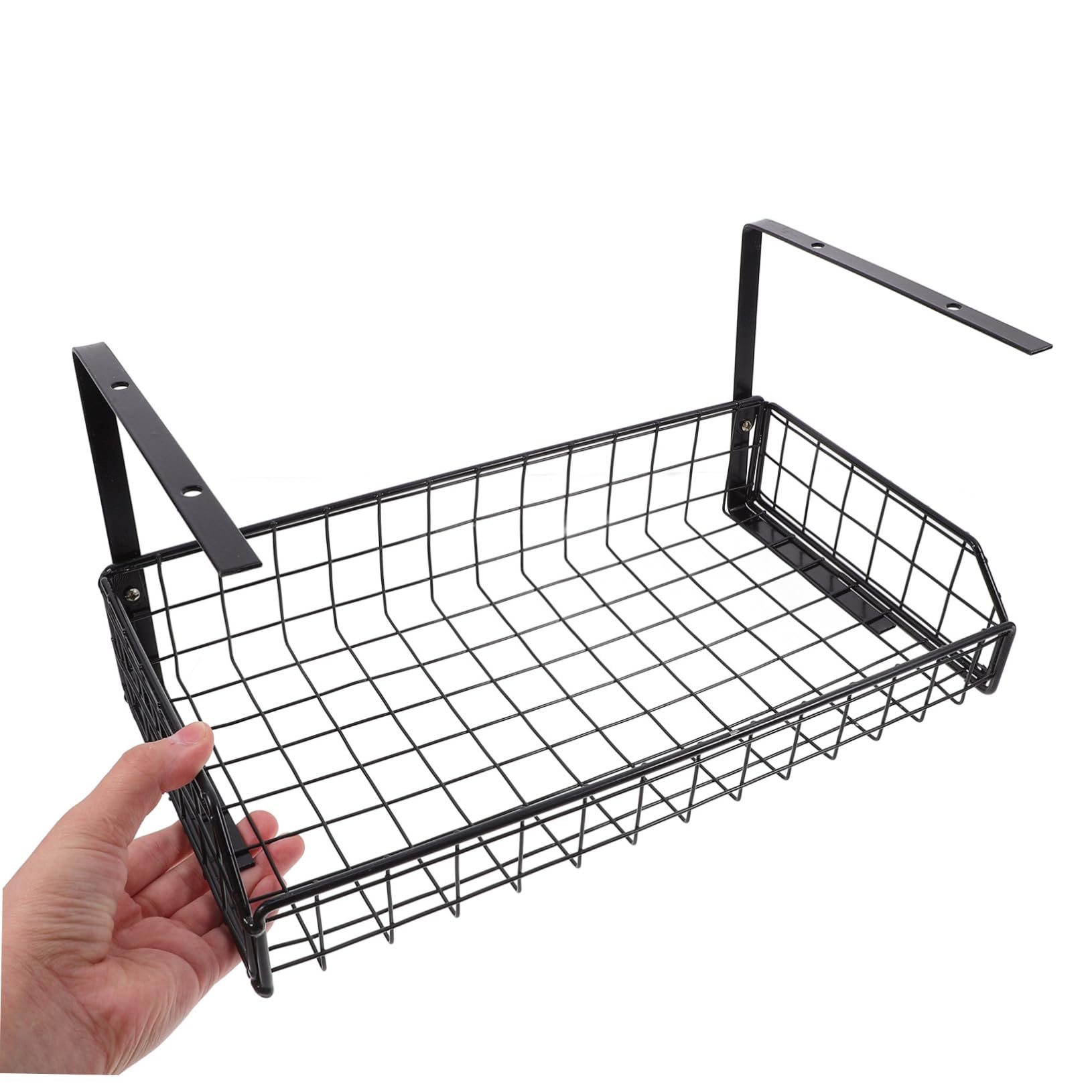 GLEAVI Cestino Organizzatore Cavi sotto Scrivania in Ferro Nero, Installazione Semplice, Gestione Cavi per Ufficio, Cable Organizer Box