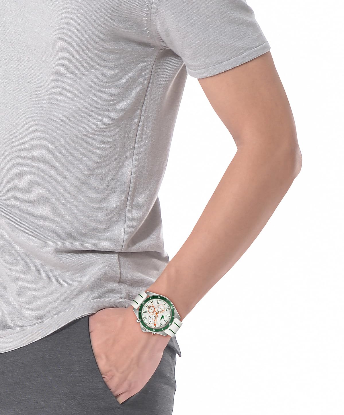 Lacoste Orologio con Cronografo al Quarzo da Uomo Collezione MAINSAIL con Cinturino in Acciaio Inossidabile o in Silicone