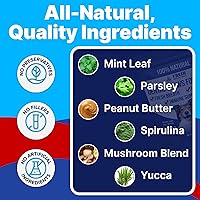 Vista 4 de Fresh Breathies, masticables dentales totalmente naturales para perros, tratamiento del aliento de perro que apoya la salud intestinal y el sistema