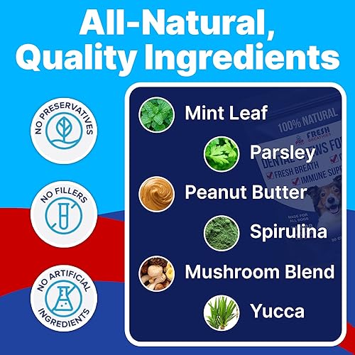 Miniatura 4 de Fresh Breathies, masticables dentales totalmente naturales para perros, tratamiento del aliento de perro que apoya la salud intestinal y el sistema