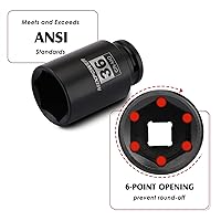 Vista 3 de MIXPOWER Juego de llaves de impacto profundo de 1/2 pulgada, CR-MO, 36 mm, métrico, 6 puntos, tuerca de eje de grado de impacto para fácil remoción