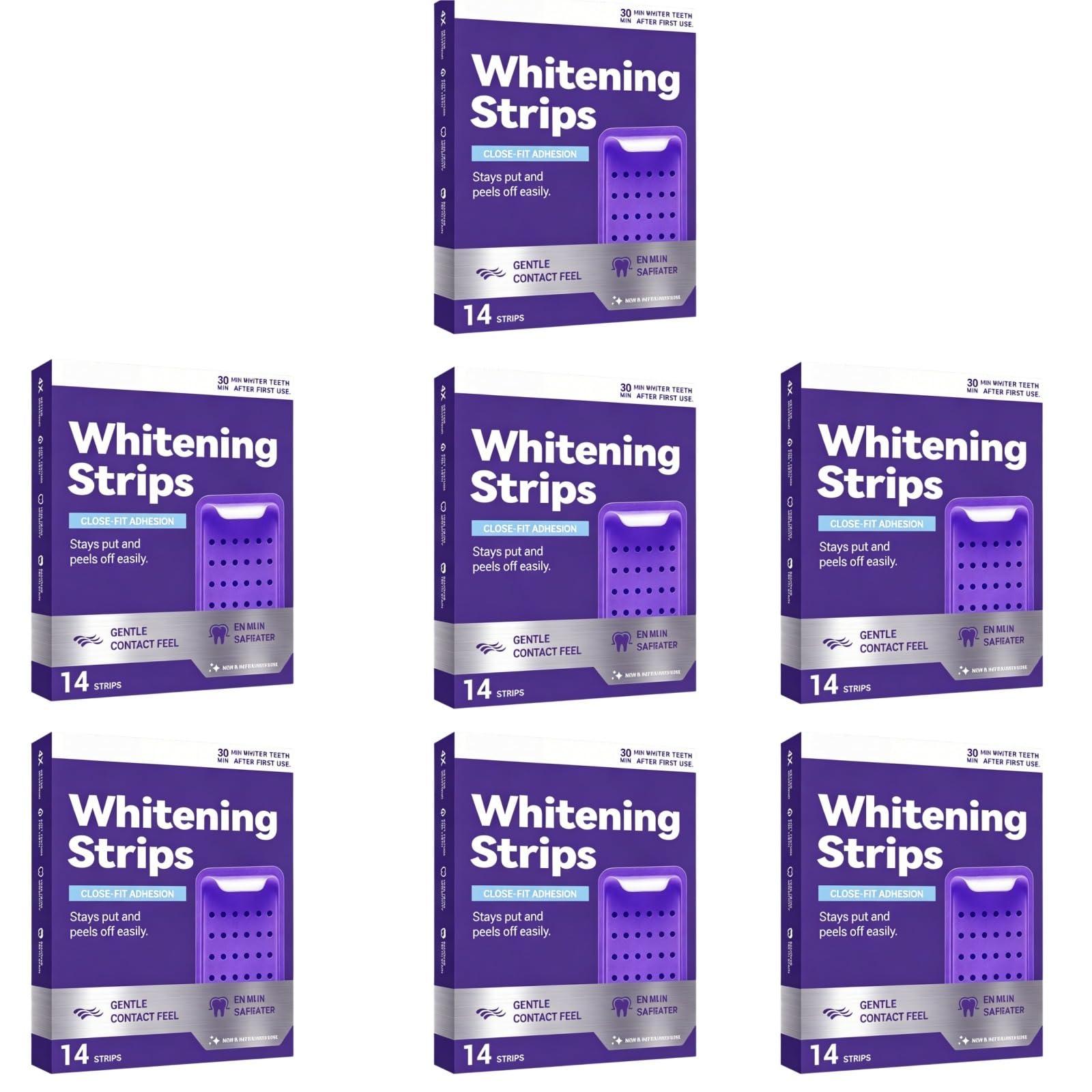 Antiderapante, strisce di sbiancamento dentale viola, kit strisce di sbiancamento dei denti, morbide per smalto – sbiancamento dei denti senza sensibilità – elimina macchie caffè/vino/fumo, denti