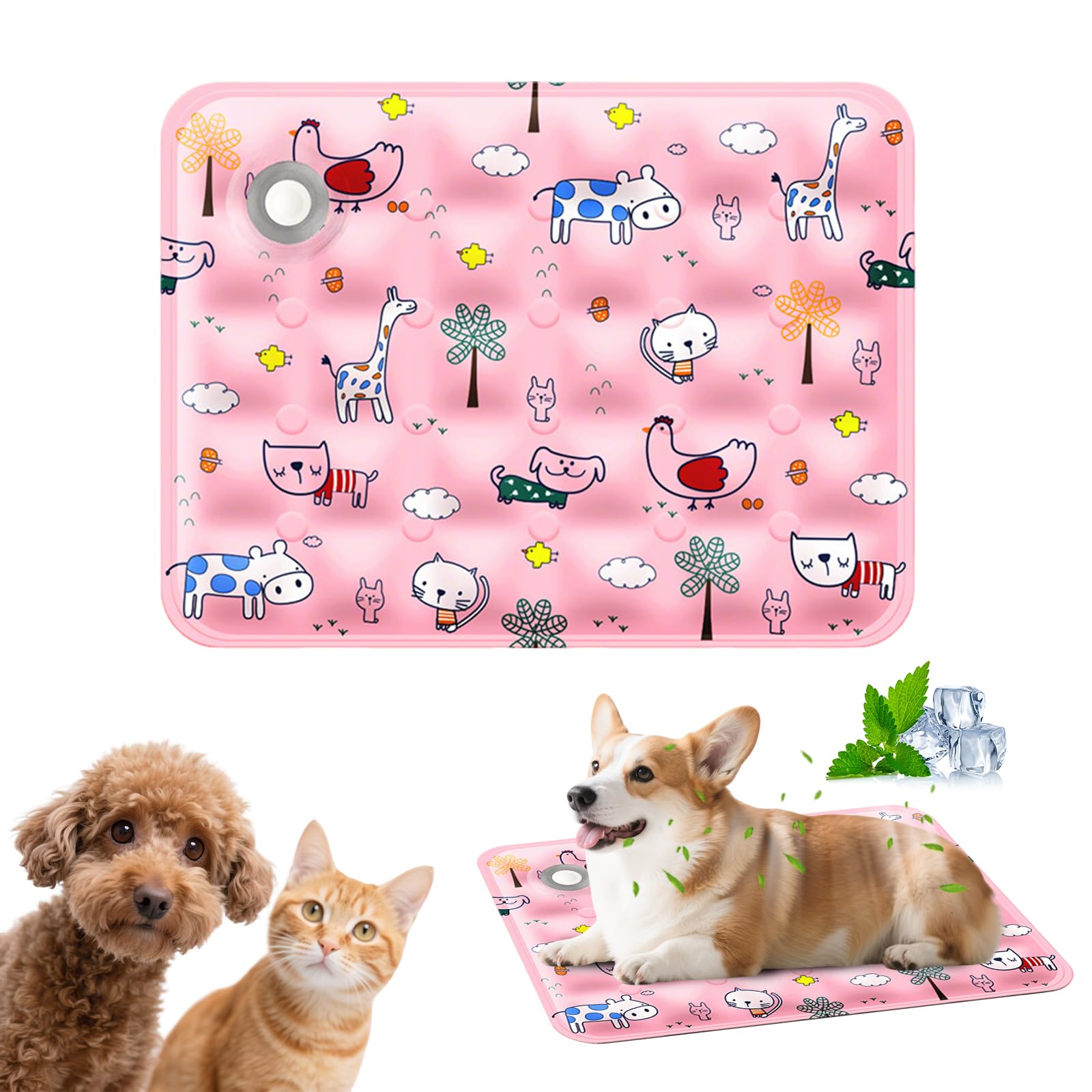 PETCUTE Dog Cooling Mat,Durable Pet Cool Mat for Dogs and Cats,Non Toxic Gel Self Cooling Pad for Large Dogs,Scratch-Resistant,Waterproof & Easy Clean,Ideal for Home Travel or Outdoor M