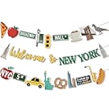 READIGO New York Party Decorations, Welcome to New York Banner Garland, NYC-Themed Birthday Decor