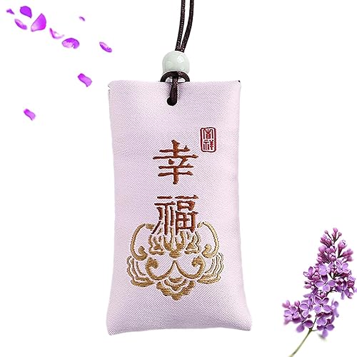 Spiritual Salt with Sachet, Buddhist Spiritual Salt Pouch Necklace Spiritual Salt Pouch for Money, Classical Chinese Talisman, Spiritual Salt for Money, Spiritual Salt Pouch Necklace - Happiness