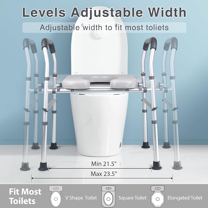 Asiento Elevado para Inodoro con Manijas para Adultos Mayores miniatura 3