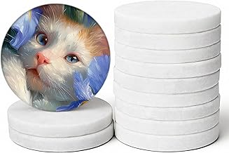 White Flat Stones for Painting: Pack of 50 Stones Painting for Crafts White 5 cm Round Stone Disc Smooth Flat Decorative Stones for Crafts Art Lovers Craftsmen