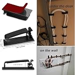 SOULWIT® 50Pcs Self Adhesive Cable Management Clips, Large Cable Organizers Wire Clips Cord Holder for TV PC Laptop Ethernet Cable Desktop Home Office (Black)