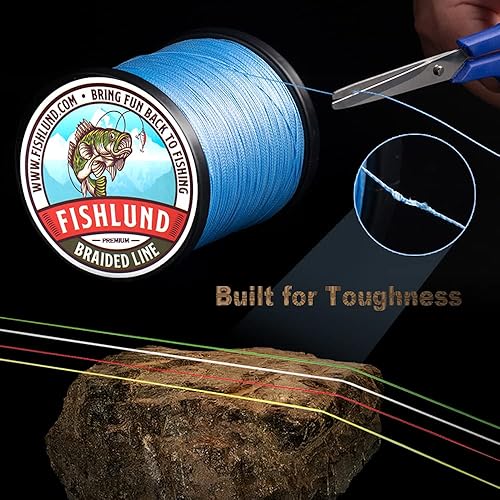Miniatura 3 de FISHLUND Línea de pesca trenzada, trenza de línea de pesca resistente al color, fuerte, suave, redonda, sensible, línea trenzada de libra de prueba