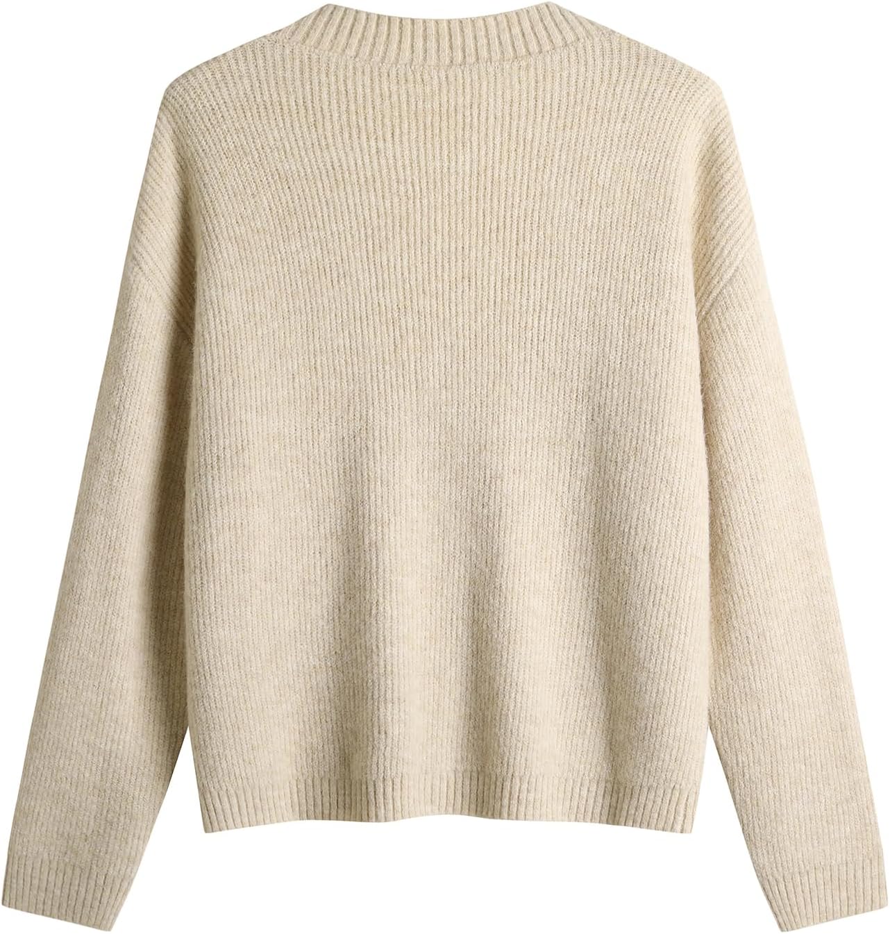 Women's Knit Cardigans Open Front Long Sleeve V Neck Button Down Loose Cardigan Sweaters Cable Knit Outwear Coats - Image 2