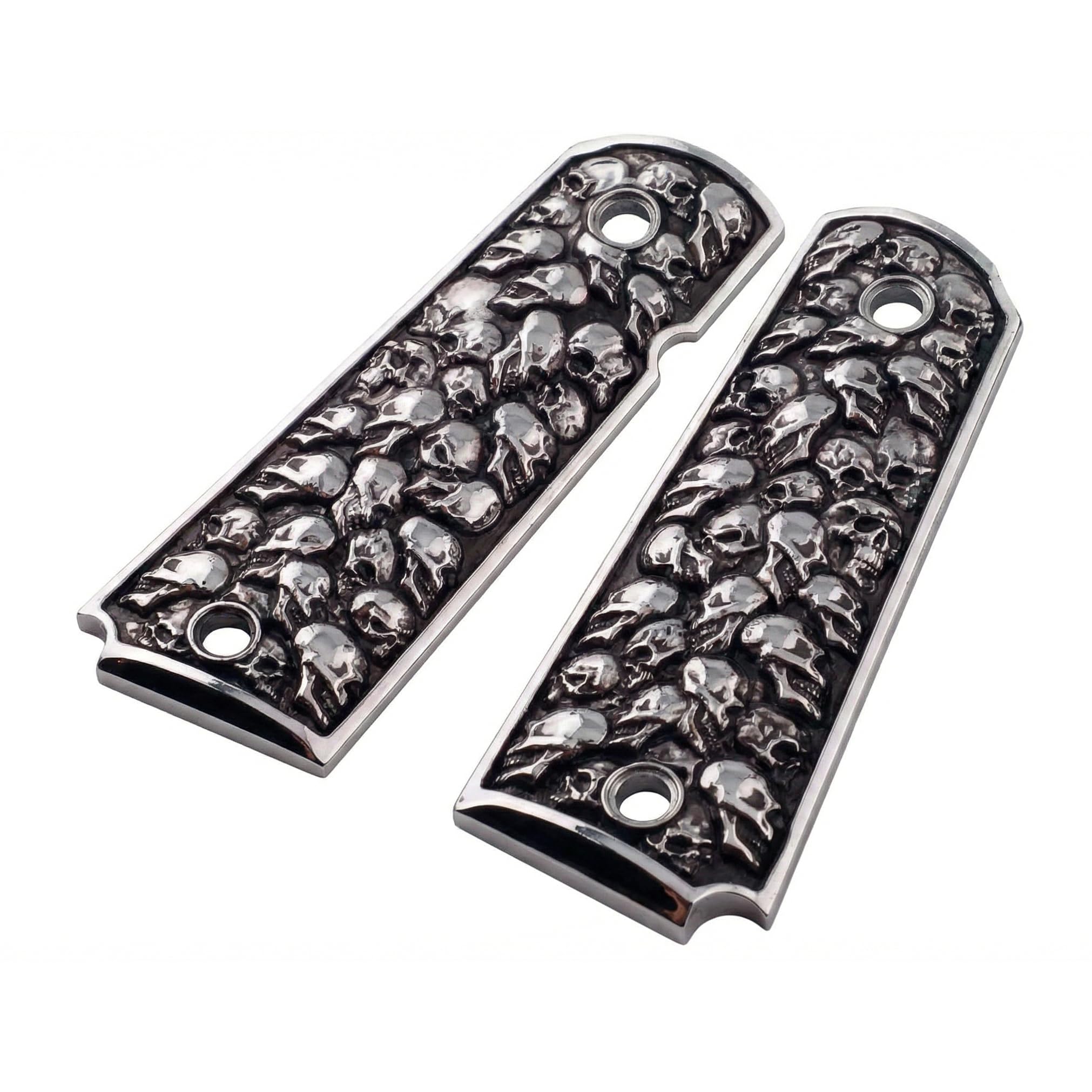 Amazon.com : 1911 Grips – Aluminum Alloy Pewter Finish Skull