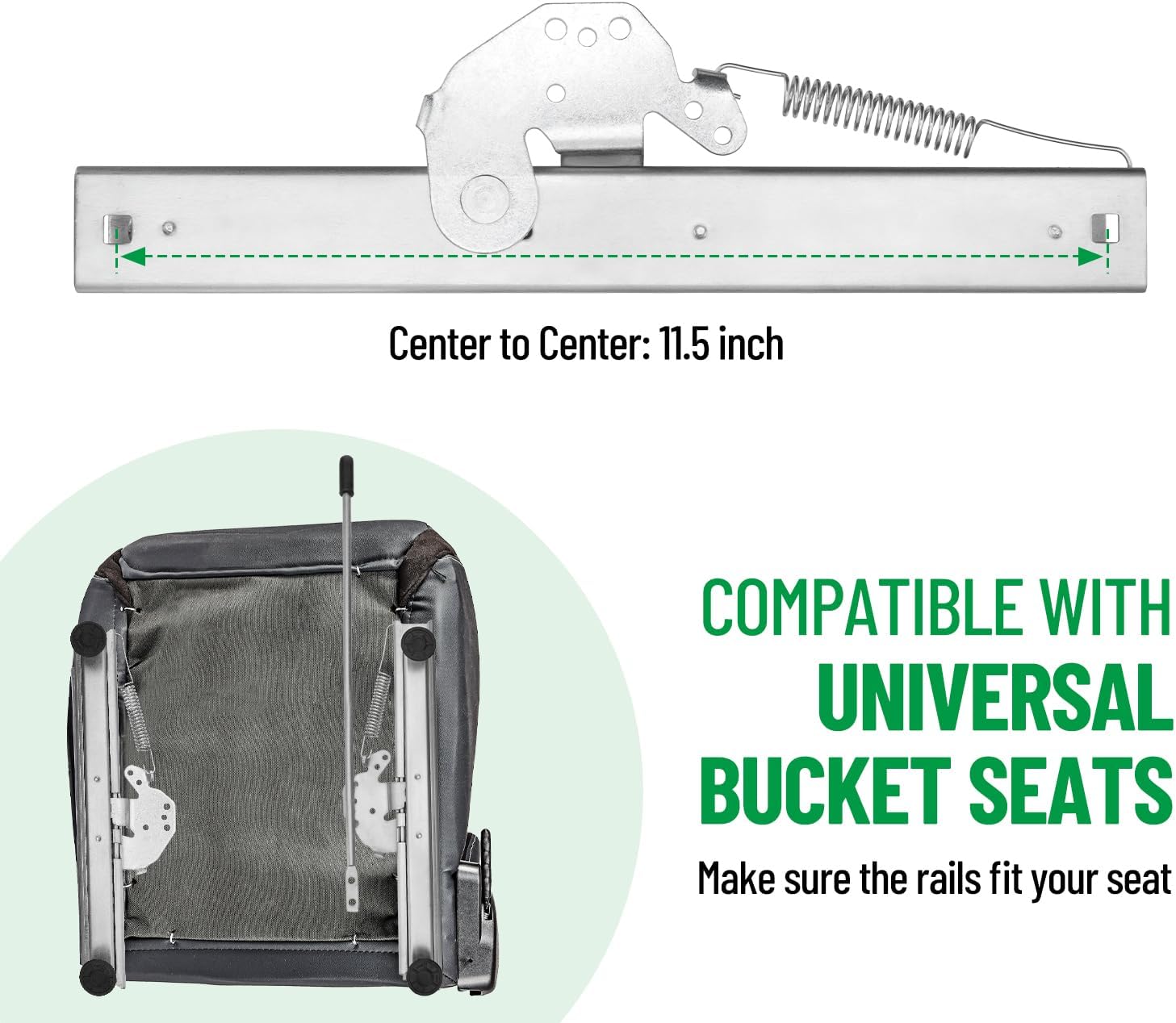 Dual Locking Ball Bearing Seat Sliders, Adjustable Bucket Seat Slider Track Assembly Kit with Hardware, Compatible with Universal Bucket Seat Mount Frame