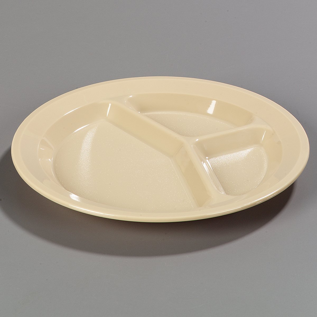 Carlisle FoodService Products Divided Plate with 3 Compartments for Home and Restaurant, Melamine, 11 Inches, Tan, (Pack of 48)