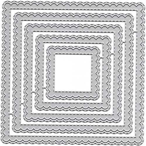 Miniatura 6 de Alinacutle Marco cuadrado de telaraña, 1PK, corte de metal, plantilla de tarjeta hecha a mano, troquelado de papel para álbumes de recortes, álbum