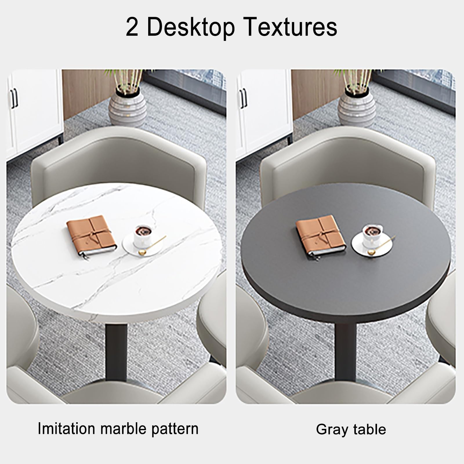 Tisch- Und Stuhl Kombination, Besprechungstisch Büro-Empfangsraum Runder Esstisch Mit 4 Stühlen Set, Esstisch-Set für Esszimmer, Café Und Kleine Räume(Yellow b)