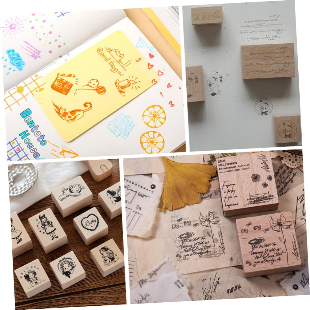 20pcs DIY Seals Scrapbook Stamps for Boys and Tools Unfinished Stamping Blocks Handmade Materials