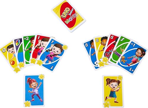 Miniatura 6 de Mattel Games UNO Junior Move! Juego de cartas para niños con juego activo, reglas simples, 3 niveles de juego y juego