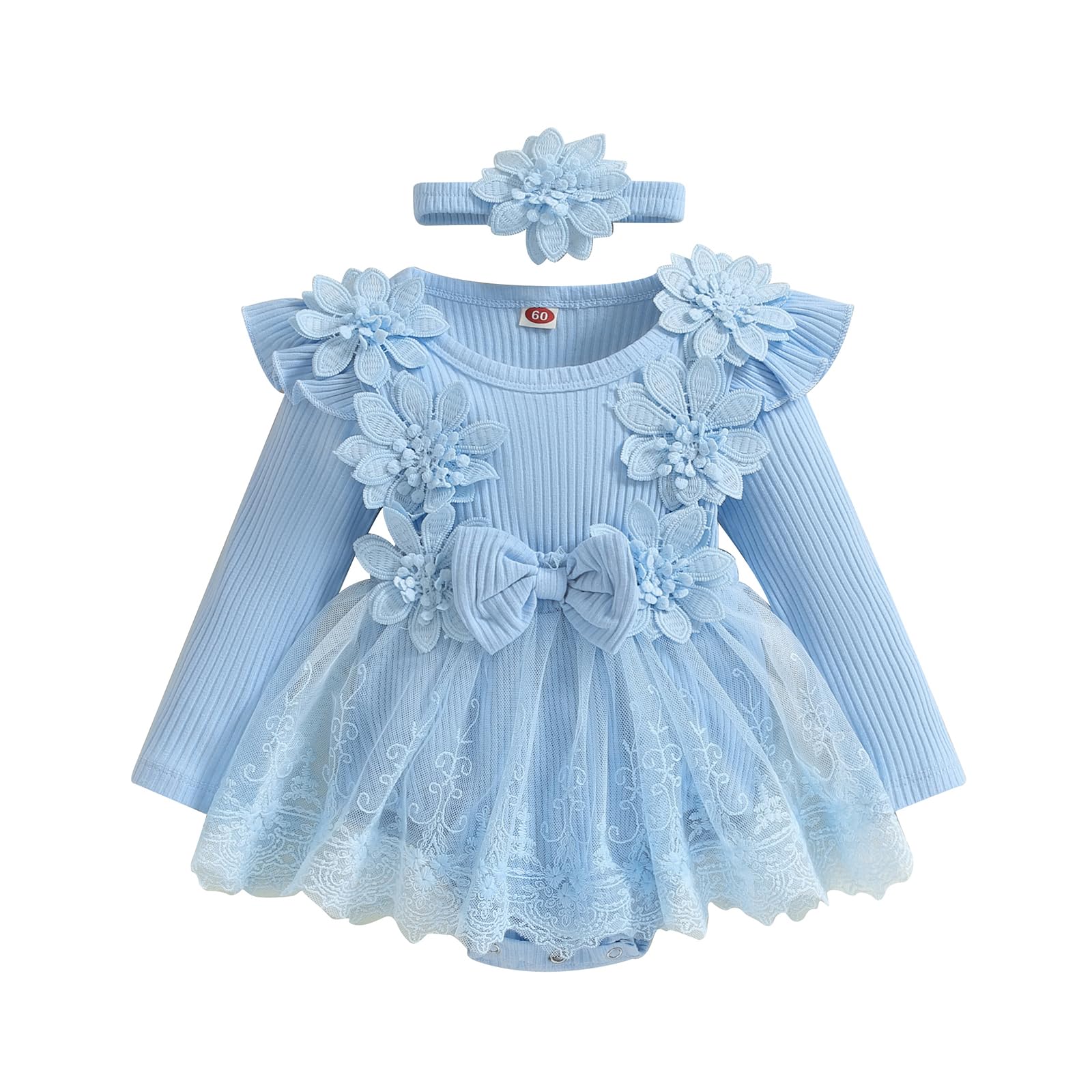 Mikilon Newborn Infant Baby Girl Cotton Linen Romper Lace Bow One Piece Jumpsuit Clothes Jumpsuit For Baby Girls 0-6 Months White On Discount