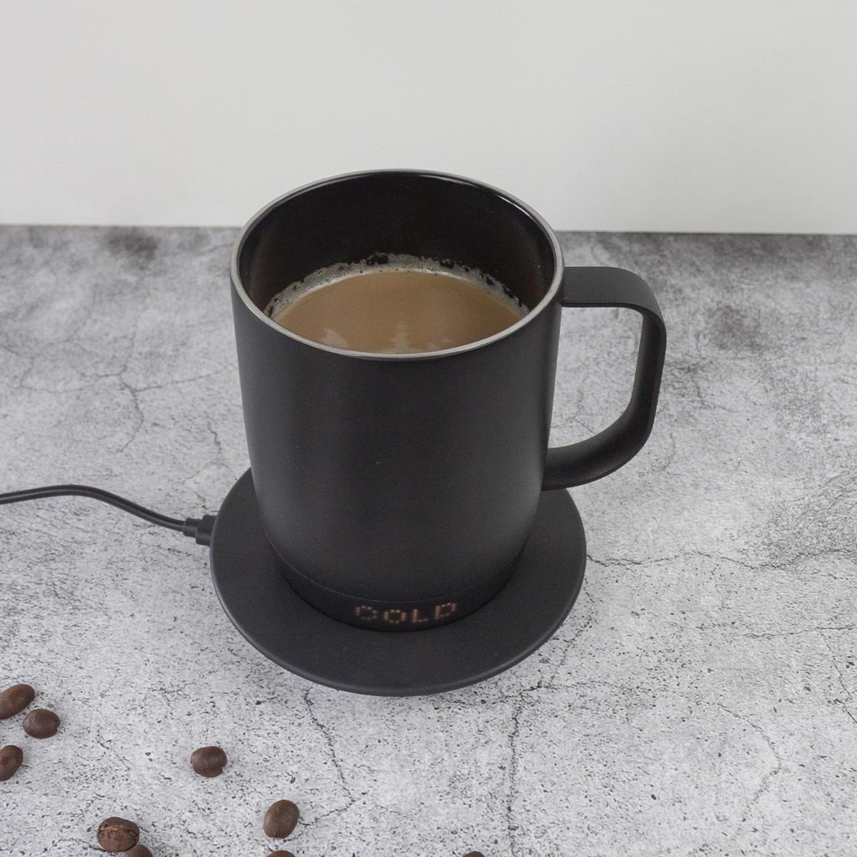 PRIXTON Taza inteligente Smart Mug Tempo con Control de Temperatura, Taza de 300 ml de Acero Inoxidable, Pantalla LED, Sumergible IPX6, Auto-apagado de Seguridad, Autonomía de 1,5 h