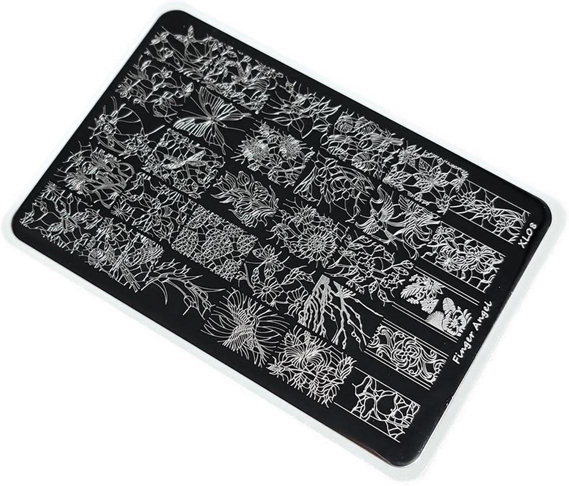 Nail Art Stamping Baskı Plakası Büyük Boy XL F08