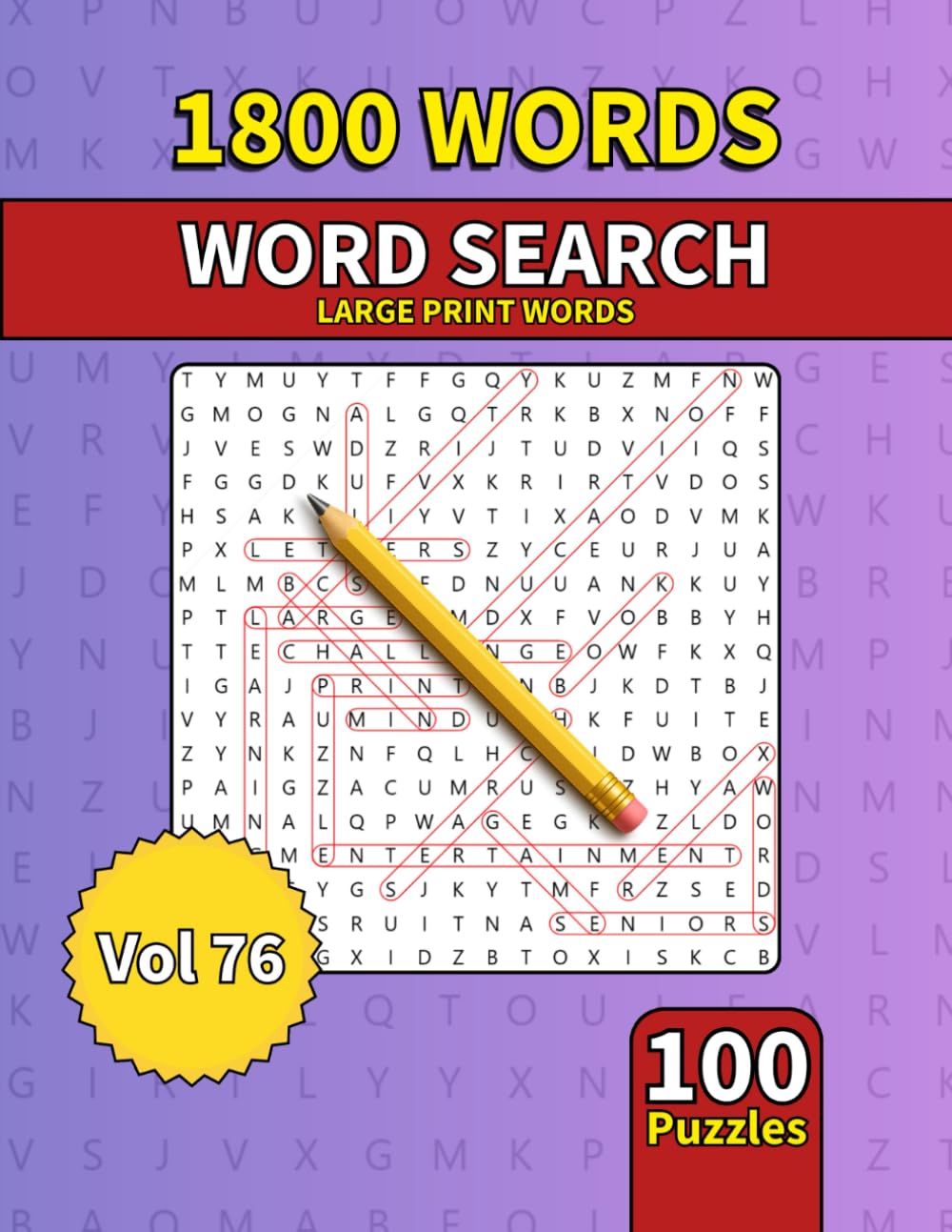 Large Print Word Search Book for Adults: 1800 Words - 100 Puzzles - Varied Themes - Perfect for Adults, Seniors & Teens - Vol 76