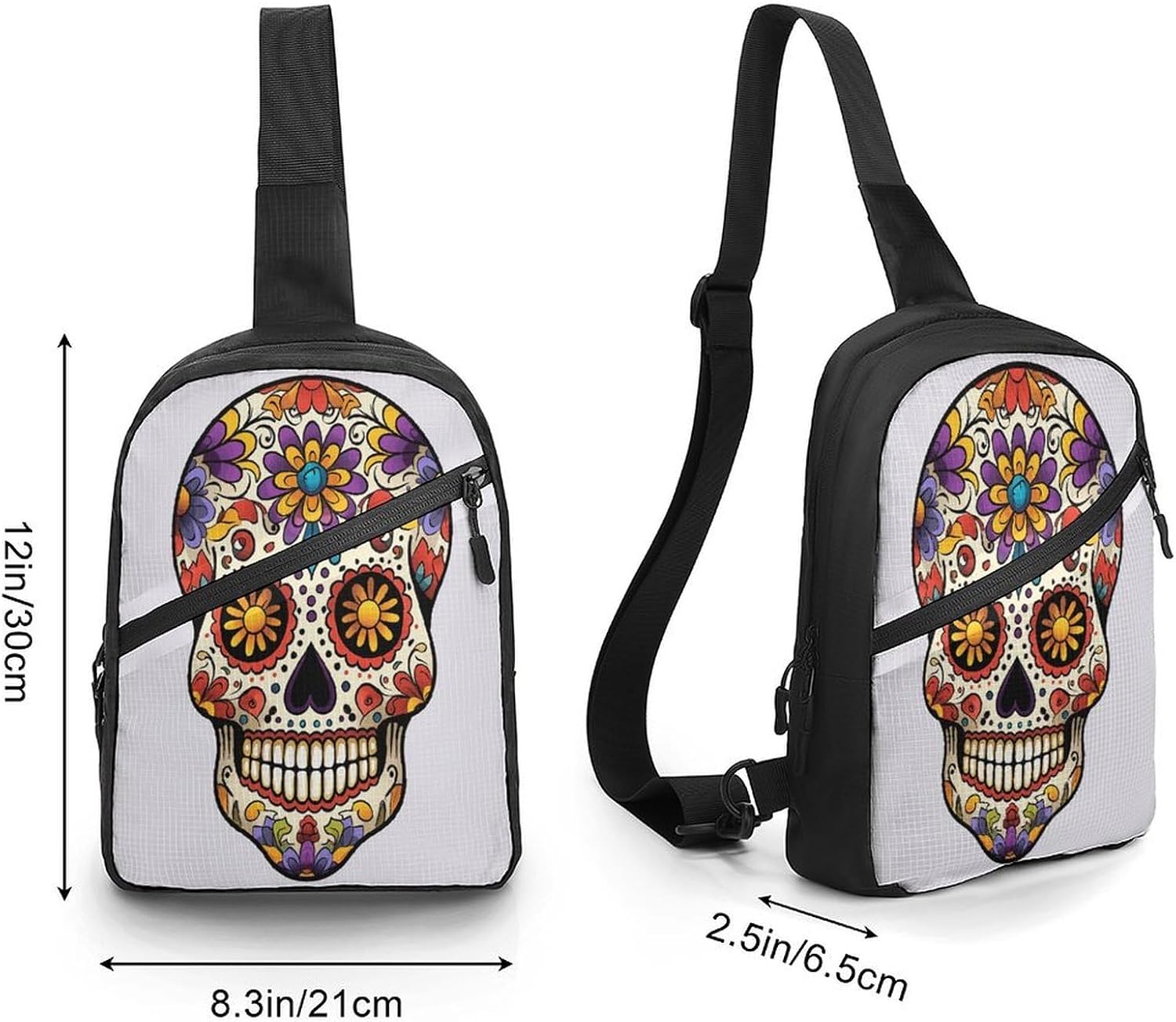 Beautiful Skull Crossbody Backpack Sling Bag