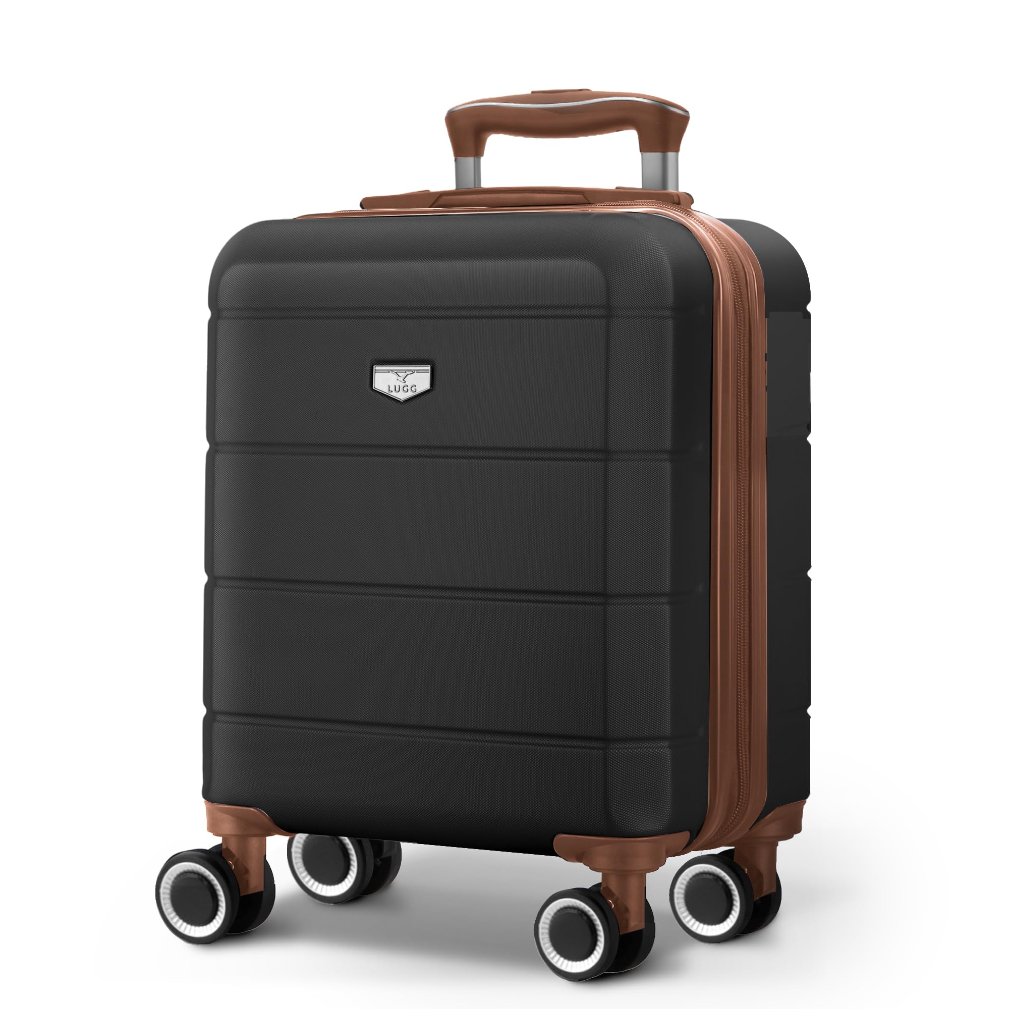 LUGG - Jetset 40cm Suitcase - 40x30x20cm- Ryanair Compatible - Underseat Size - Hard Shell ABS - Spinner & Removable Wheels - Lightweight Travel Luggage- Cream/Brown — view 142