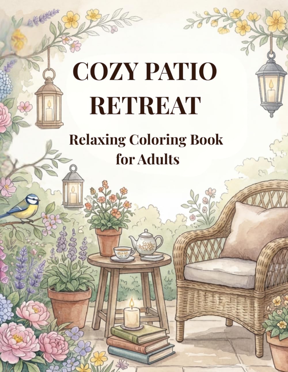 Cozy Patio Retreat Relaxing Coloring Book for Adults