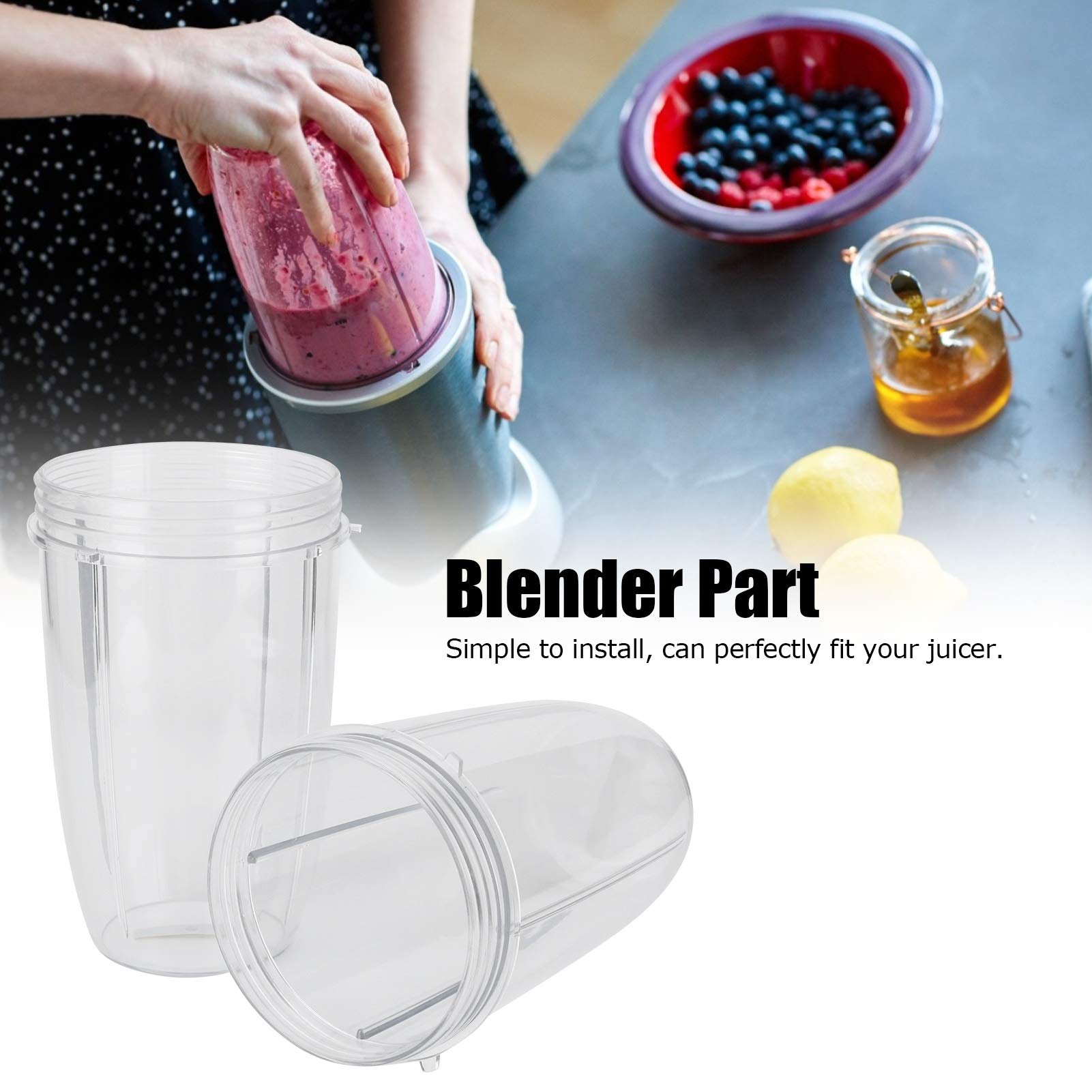 2 vasos de repuesto para licuadora, ABS transparente, piezas de licuadora, exprimidor, vasos de repuesto para 600 W y 900 W