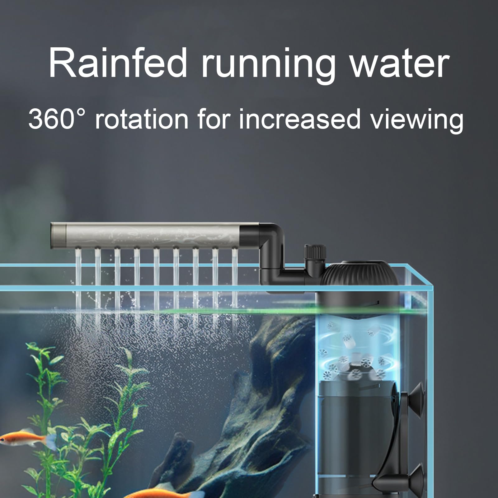 Filtro de acuario con filtro de esponja de cama fluidizada, funcionamiento silencioso, para agua salada y agua dulce, 6 W