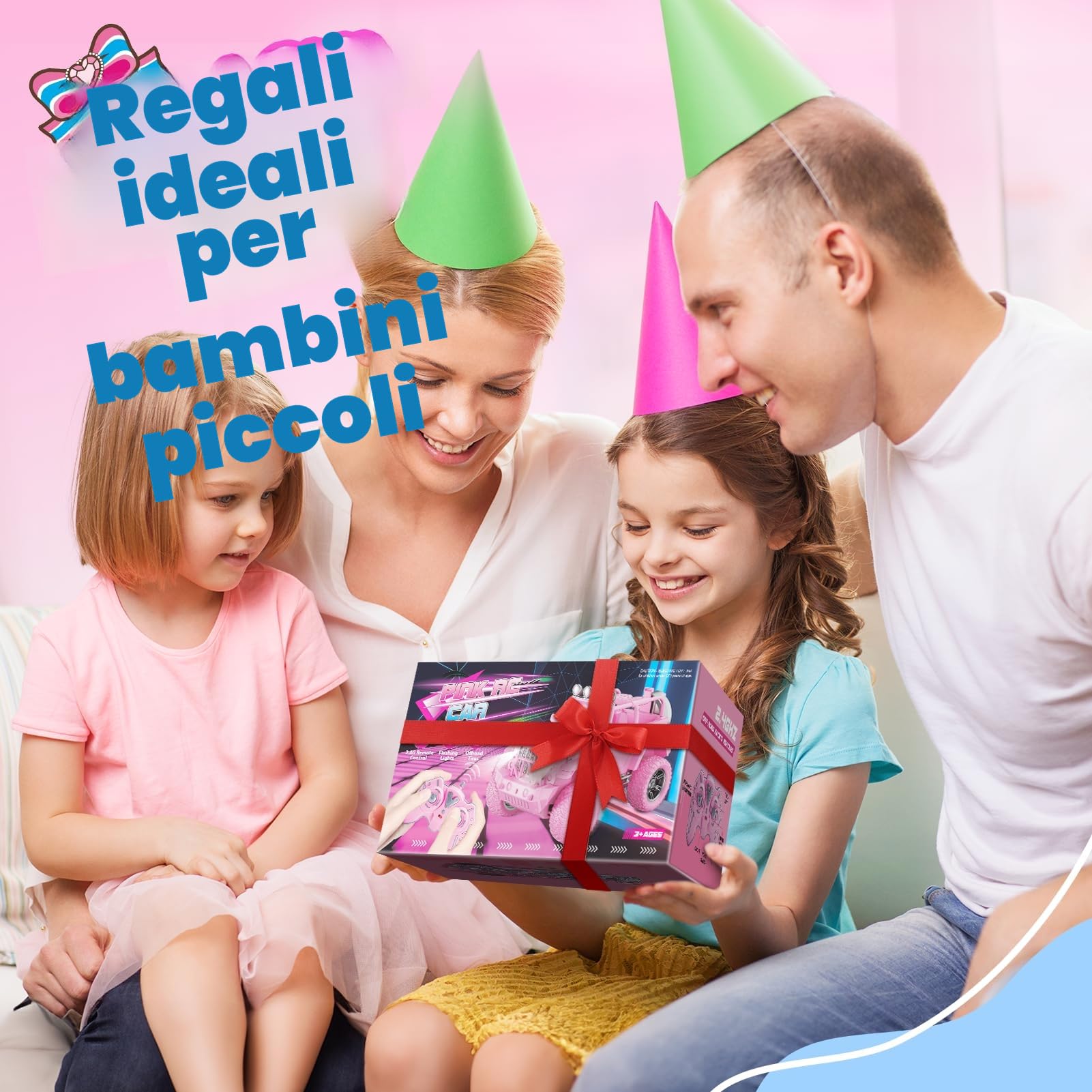 HappyGoLucky Macchina Telecomandata per Bambini con Bambola, Giochi Bmbina 3-10 Anni, Regalo Bambina, Auto Telecomandato 4x4 Jeep SUV Truck
