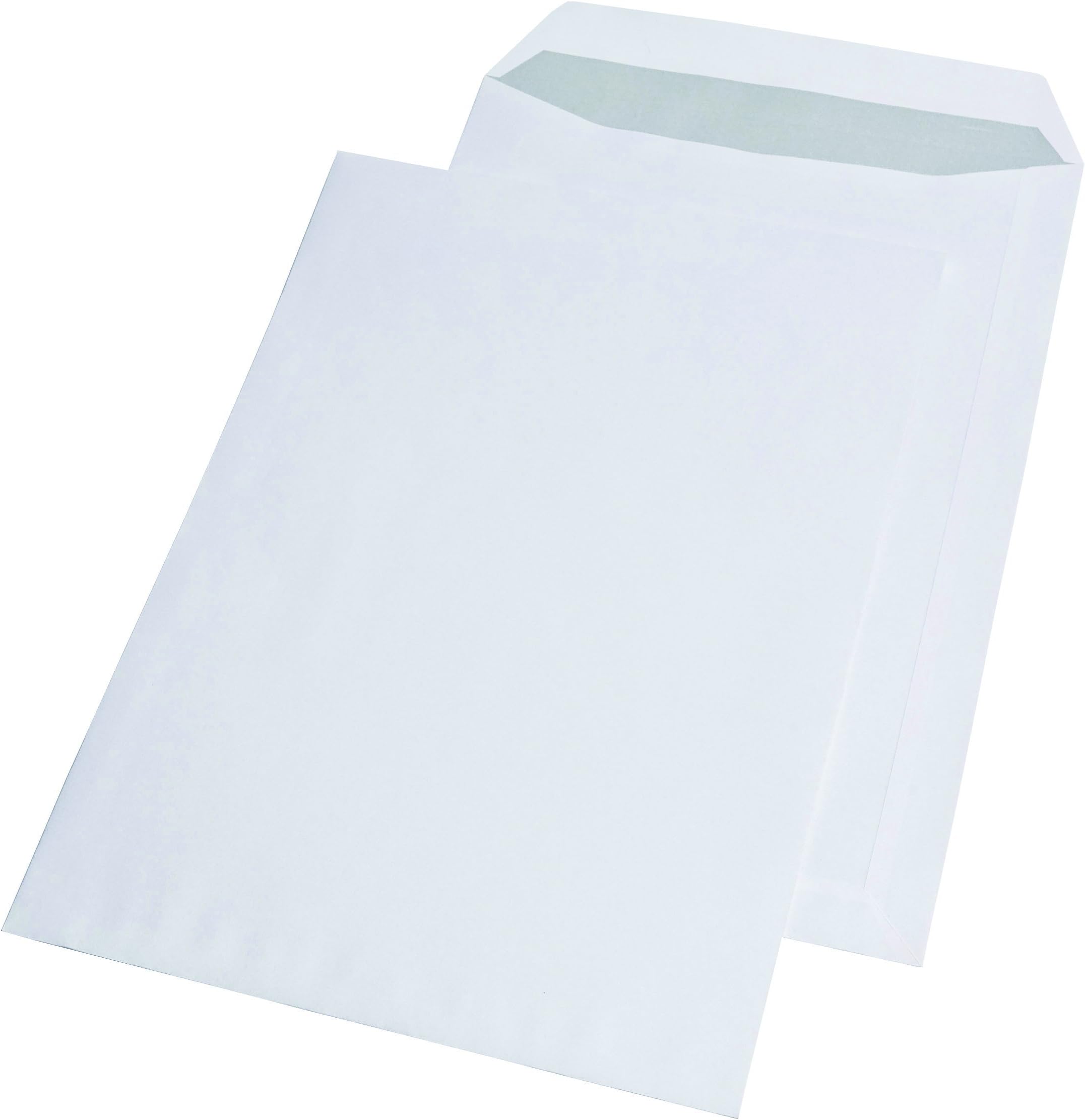 Pack of 250 envelopes DIN B4 without windows, peel and seal envelopes in large format 250 x 353 mm 100 g/m², white, business quality