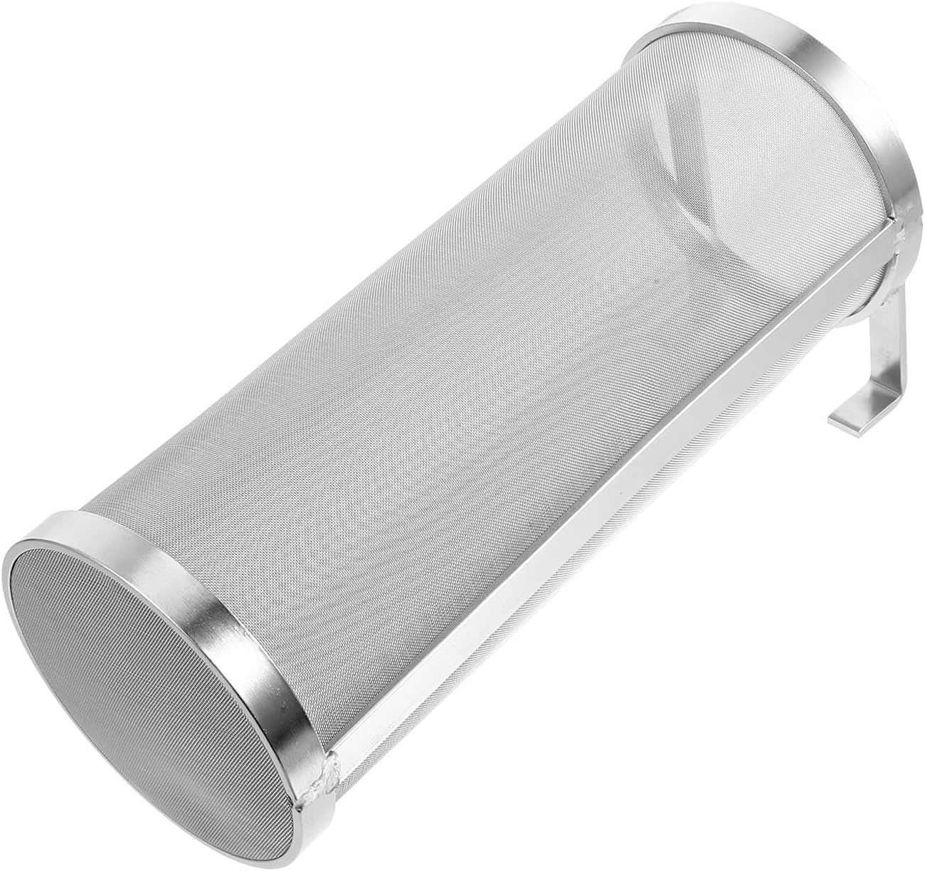 Stainless Steel Beer Brewing Filter Basket with Fine Mesh Grain Strainer Tube 10x25cm Hop Filter for Home Brewing and Wine Making with Dual Hook