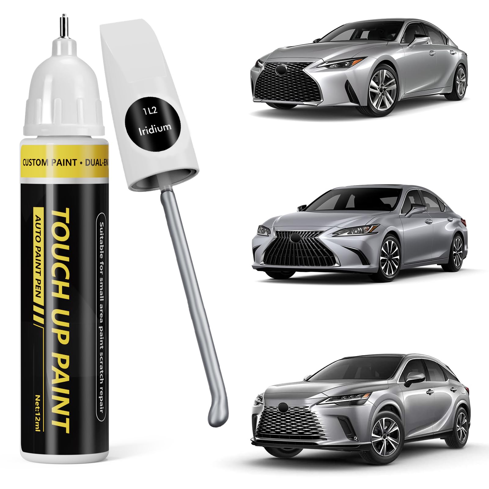 (Iridium (1L2) Car Touch Up Paint for Lexus,Car Paint Scratch Repair Kit,2 in 1 Premium Scratch Remover Pen with Exact Color-Matched