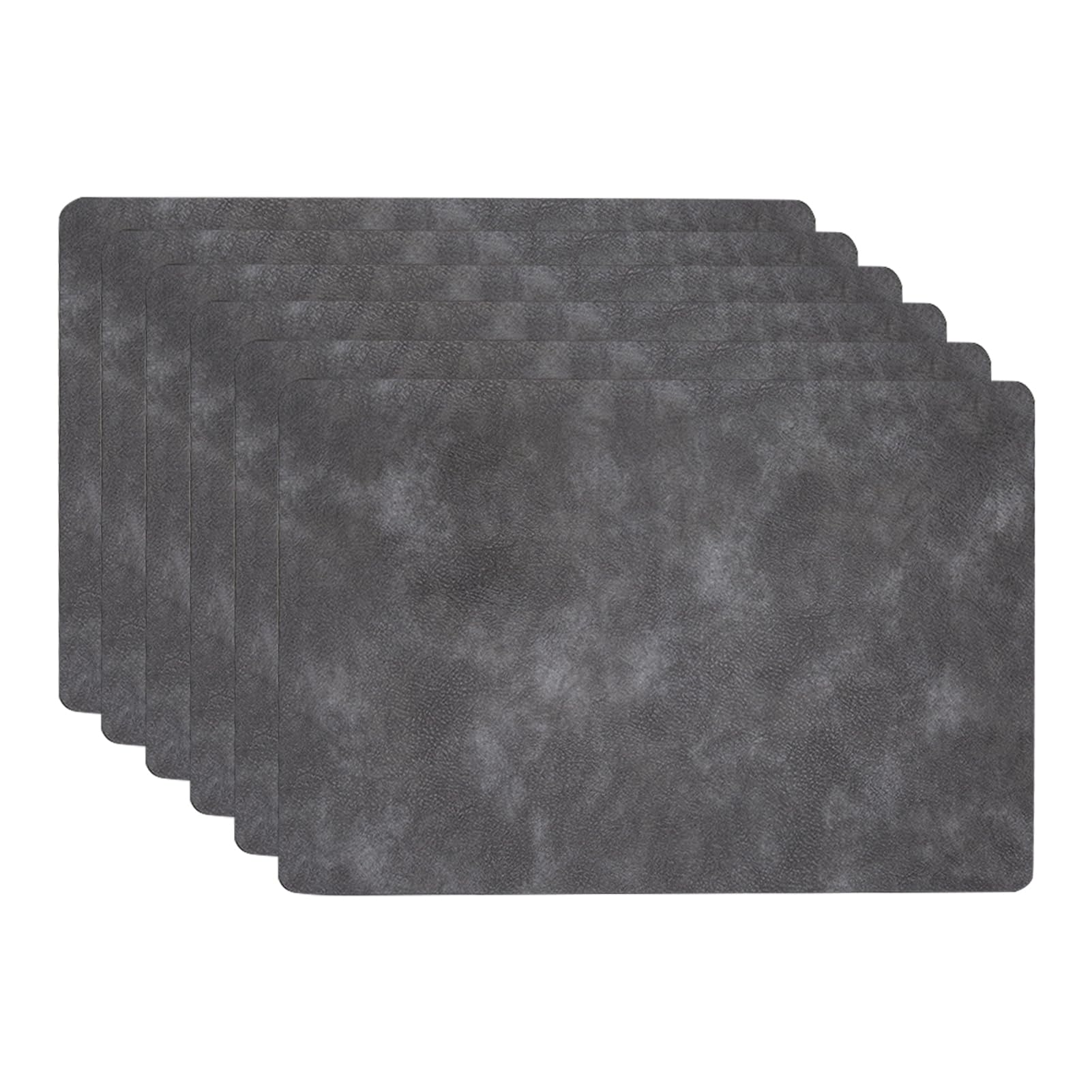 Manteles Individuales Plastico Salvamanteles Individuales Antimanchas Lavables de Cuero Antideslizantes Ipermeable Juego de 6, Gris