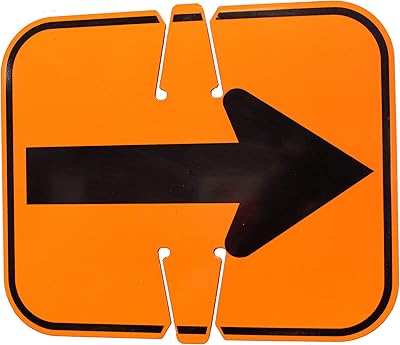 Plastic Traffic Cone Top Sign - Reflective Reversible Arrow