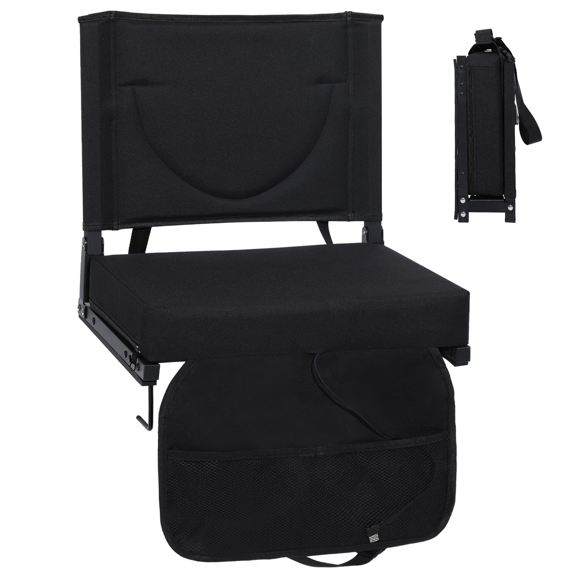 Heated Stadium Seats with Backrest and Cushion, Portable and Lightweight, Ideal for Camping, Beach, Sporting Events, Folds to Compact Size, Extra Wide, USB Battery Not Included