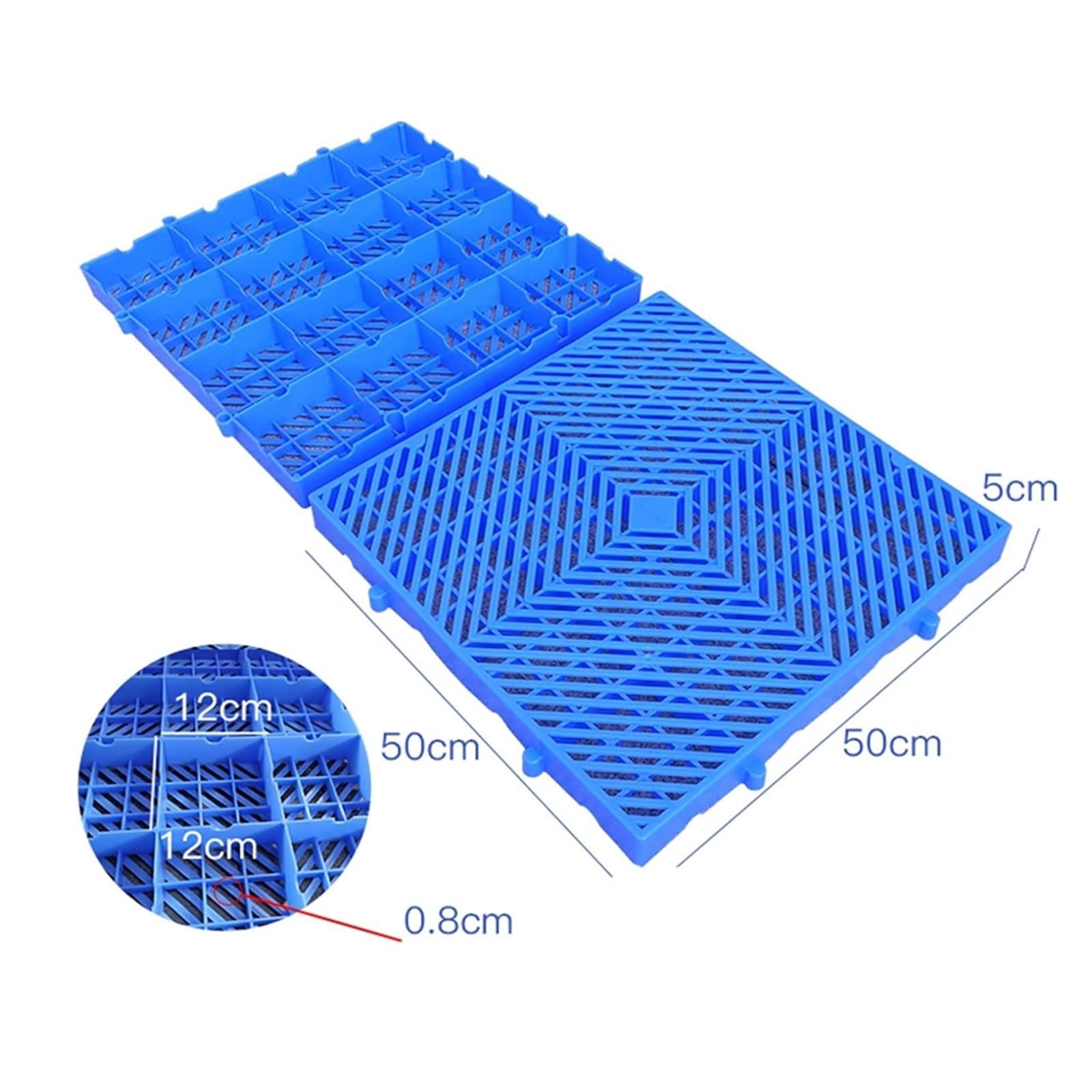 Oddychająca Plastikowa Paleta Wentylacyjna, Trwała Podkładka Do Siatki HDPE, Wodoodporne Siatki Stojaki Na Artykuły, Palety Podłogowe Do Garaży Kuchennych(50x50x5cm)