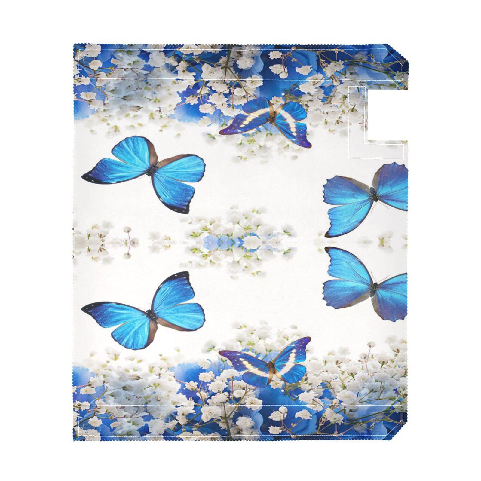 ALAZA Blue Butterfly Magnetic Mailbox Cover MailWraps Garden Yard Home Decor for Outside Oversized-25.4