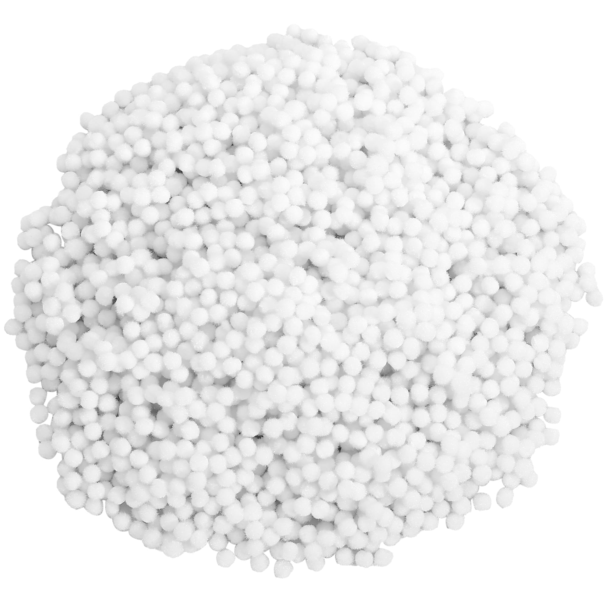 Caydo 2400 Pieces Mini Craft Pompoms White Colors 6 mm Small Pom poms for Hobby Supplies and Valentine's Day Decorations