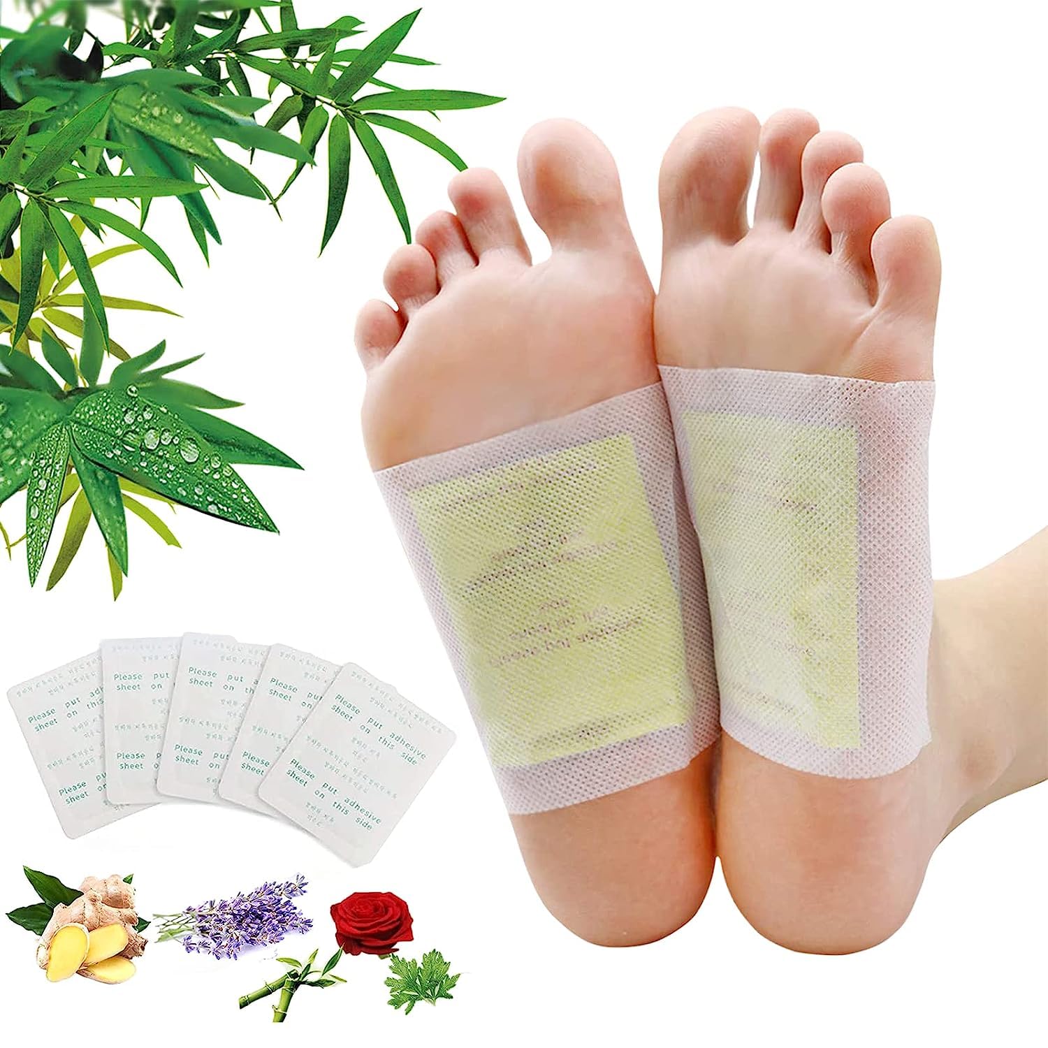 Vyoma Foot Pads | 100Packs Relief Stress Ginger Foot Pads and 100PCS Adhesive Sheets for Foot Care Removing Impurities, Relieve Stress
