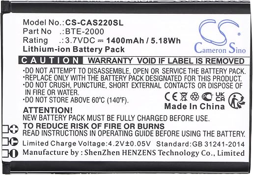 CS Cameron Sino 1400mAh / 5.18Wh Replacement Battery for CATERPILLARBTE-2000, CAT S22, CAT S22 Flip