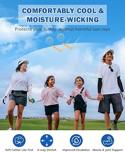 Miniatura 5 de JAY SAREES Arm Sleeves for Men Women Kids 3 Pairs,Compression Sleeves Sun Sleeves UV Protection for Sports Football Baseball