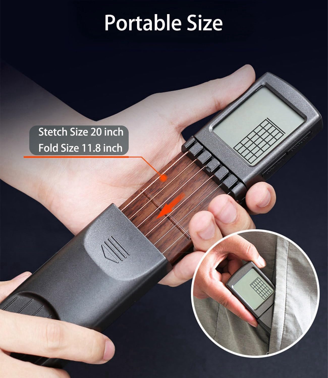 Herramienta de Práctica de Acordes de Guitarra, Entrenador de Guitarra de Bolsillo, Entrenador de Acordes, Modelo de 6 Cuerdas Y 6 Trastes, Entrenador de Guitarra Práctico para Adultos Y