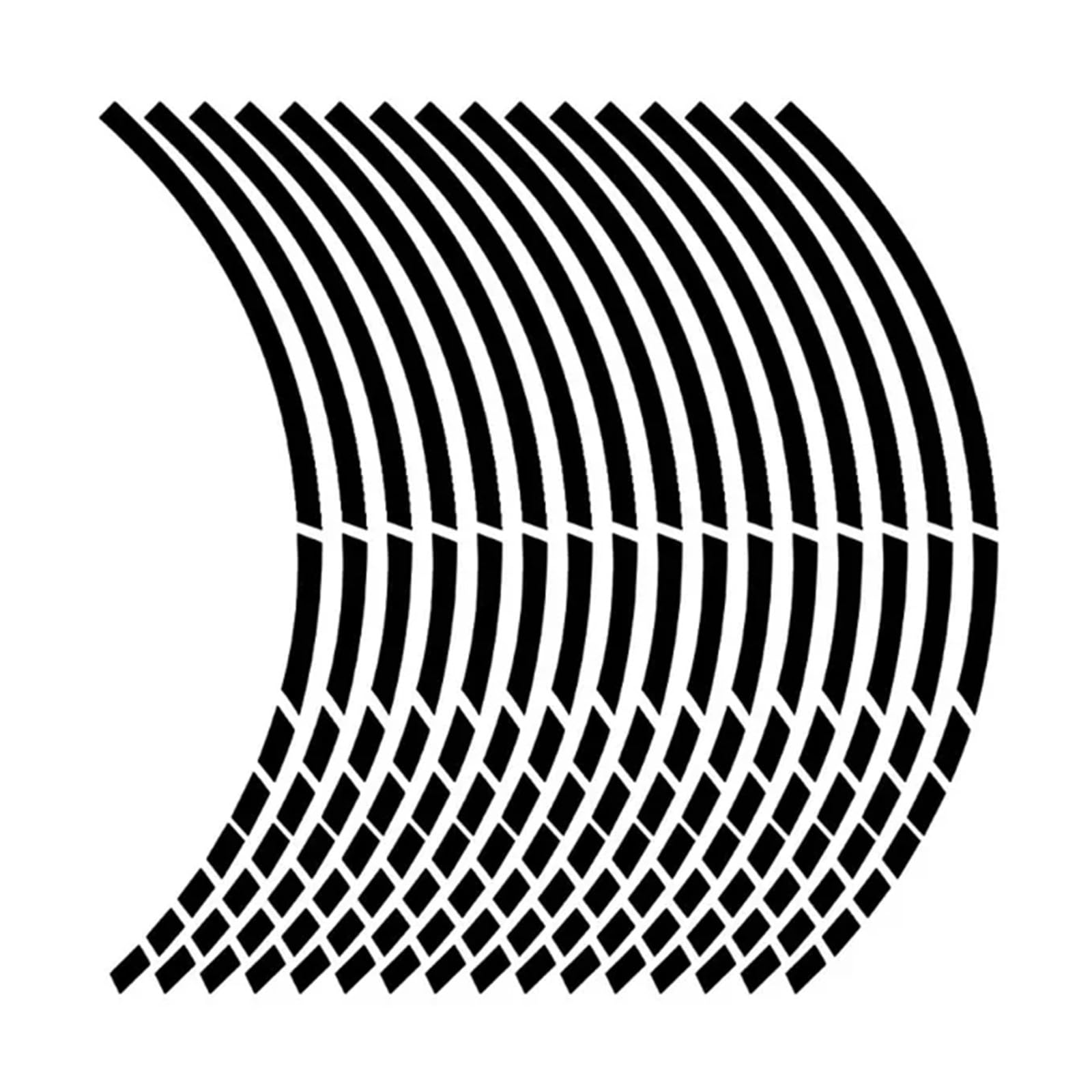 Hub Decals Rim Motorcycle Reflective Strips 18pcs Wheel Rims Colorful Hub Stickers Bike Scooter Styling Reflector Decals Rim Tape Stripe Tape(18PCS-Black)