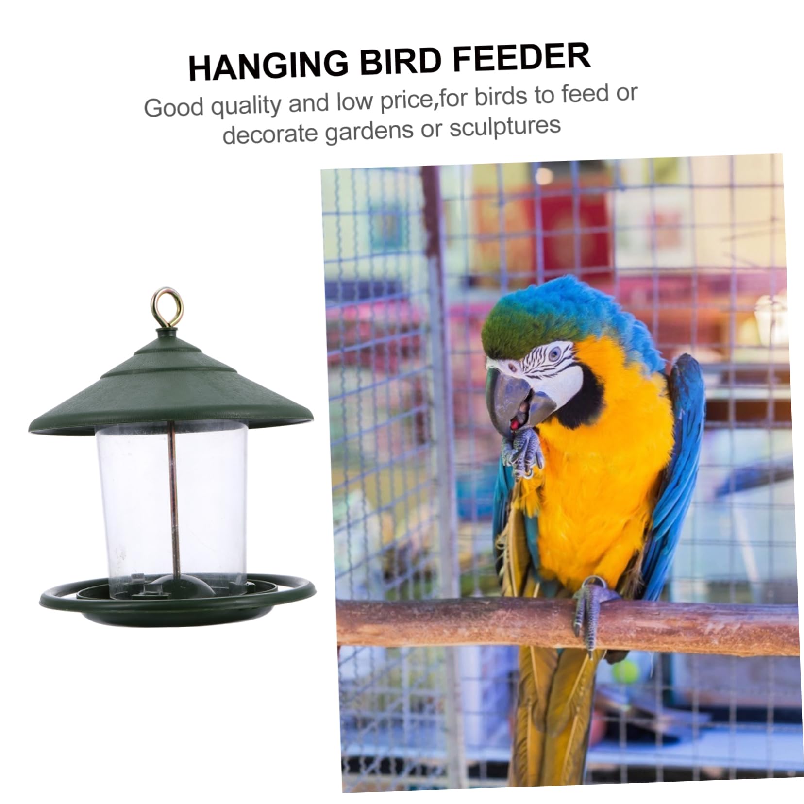 HOLIDYOYO Creative Hanging Bird Feeder Outdoor Bird Food Container Durable Decoration Capacity for Mixed Food for Garden Ornaments and Attracting Birds