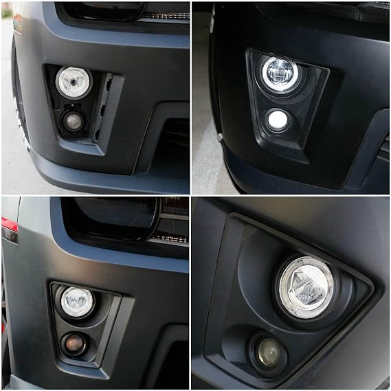 iJDMTOY Xenon White LED Daytime Running/Fog Lamps Compatible with Jeep Wrangler JK Grand Cherokee Dodge Charger Magnum, (6) XP-G LED Lights as Halo DRL & (1) 10W XB-D LED Light as Fog Light